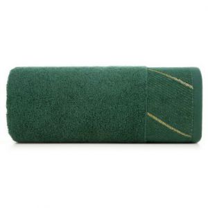 Ręcznik bawełniany z szenilową bordiurą EVITA 30X50 ciemny zielony