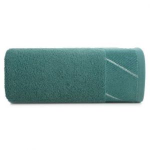Ręcznik bawełniany z szenilową bordiurą EVITA 30X50 turkusowy