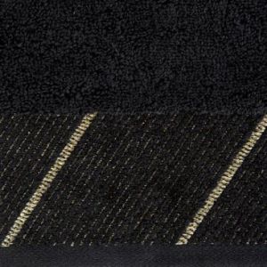 Ręcznik bawełniany z szenilową bordiurą EVITA 70X140 czarny