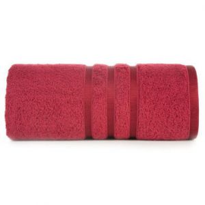 Ręcznik bawełniany z bordiurą w paski MADI 30X50 czerwony