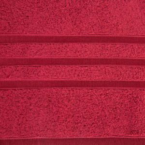 Ręcznik bawełniany z bordiurą w paski MADI 30X50 czerwony