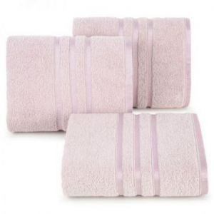 Ręcznik bawełniany z bordiurą w paski MADI 30X50 pudrowy