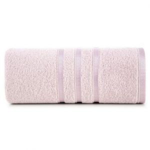 Ręcznik bawełniany z bordiurą w paski MADI 30X50 pudrowy
