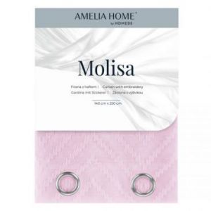AmeliaHome Firana na przelotkach MOLISA 140X250 różowa