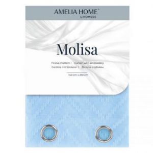 AmeliaHome Firana na przelotkach MOLISA 140X250 błękitna