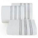 Ręcznik bawełniany z paskami bordiury SELENA 50X90 biały