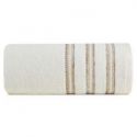 Ręcznik bawełniany z paskami bordiury SELENA 70X140 kremowy