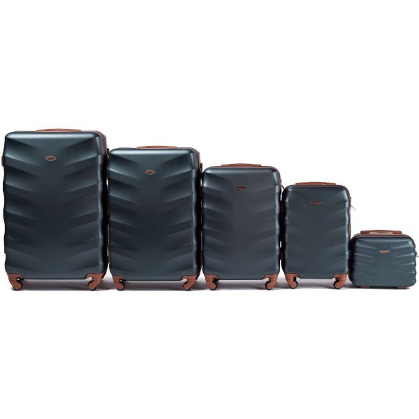 Wings  Zestaw 5 walizek podróżnych na kółkach ABS ciemnozielone