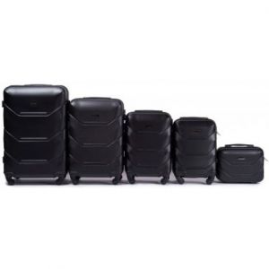 Wings  Zestaw 5 walizek podróżnych I na 4 kółkach ABS czarne
