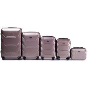 Wings  Zestaw 5 walizek podróżnych na 4 kółkach ABS gold...