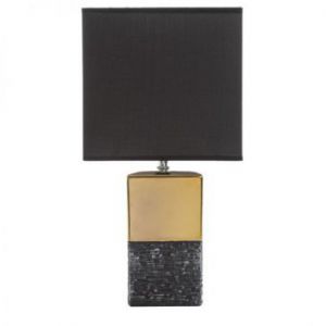 Lampa stołowa z abażurem BRENDA 25X18X50 czarna + złota