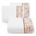 Ręcznik bawełniany z welwetową bordiurą LUNA 50X90 biały