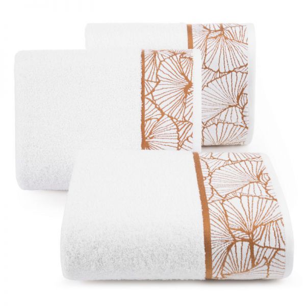 Ręcznik bawełniany z welwetową bordiurą LUNA 50X90 biały