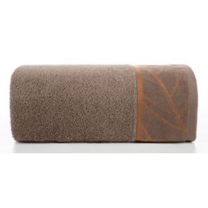 Ręcznik bawełniany z welwetową bordiurą ALISMA 50X90 brązowy