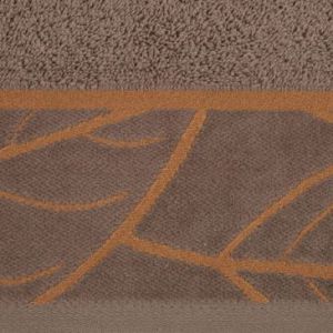 Ręcznik bawełniany z welwetową bordiurą ALISMA 50X90 brązowy