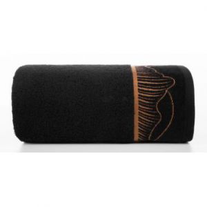 Ręcznik bawełniany z welwetową bordiurą 50X90 czarny