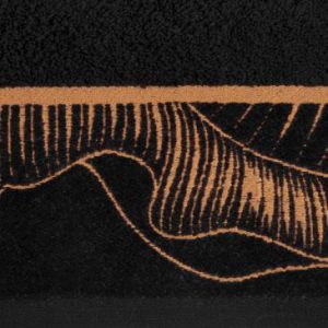 Ręcznik bawełniany z welwetową bordiurą 50X90 czarny