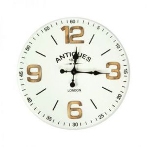 Nowoczesny zegar na ścianę 45X6X45 biały + brązowy