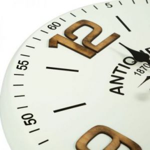 Nowoczesny zegar na ścianę 45X6X45 biały + brązowy