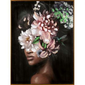 Obraz ręcznie malowany kobieta etno kwiaty 60X80...