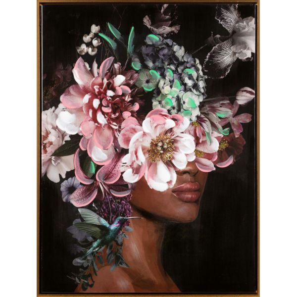Obraz ręcznie malowany kobieta MYSTERY 60X80 ciemnoróżowy