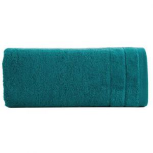 Ręcznik frotte z welwetową bordiurą DAMLA 50X90 ciemny turkusowy