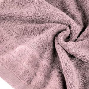 Ręcznik frotte z welwetową bordiurą DAMLA 30X50 liliowy