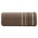 Ręcznik bawełniany z bordiurą w paski LIVIA 30X50 jasny brązowy
