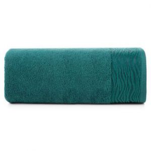 Ręcznik bawełniany z żakardową bordiurą DAFNE 50X90 turkusowy