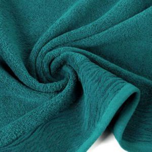 Ręcznik bawełniany z żakardową bordiurą DAFNE 50X90 turkusowy
