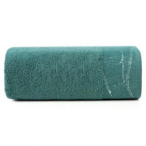 Ręcznik bawełniany z żakardową bordiurą METALIC 70X140 turkusowy