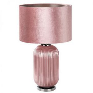 Lampa stołowa z welwetowym abażurem PATTY 41X65 różowa