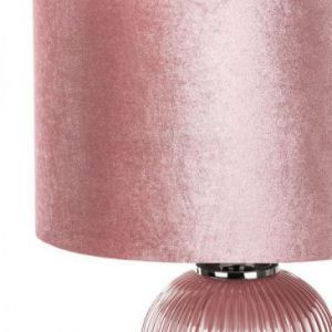 Lampa stołowa z welwetowym abażurem PATTY 41X65 różowa