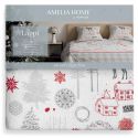 AmeliaHome Pościel świąteczna bawełna LAPPI 155x220 + 80x80*1 czerwona + kremowa