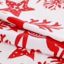 AmeliaHome Pościel świąteczna bawełna RUDOLPH 155x220 + 80x80*1 czerwona + biała