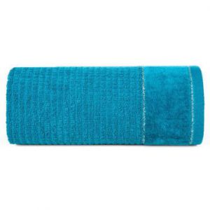 Ręcznik frotte z welurową bordiurą GLORY 70X140 turkusowy