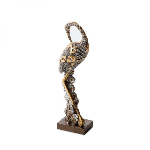 Figurka dekoracyjna KALI Ptak I 9X6X30 srebrna + złota