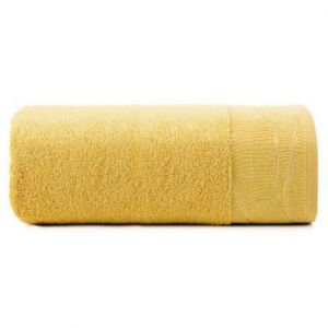Ręcznik bawełniany z żakardową bordiurą METALIC 30X50 musztardowy