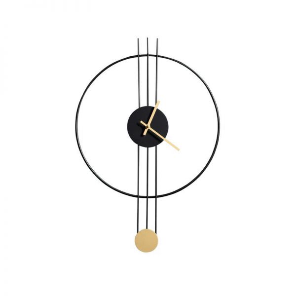 Metalowy zegar dekoracyjny okrągły 40X5X60 czarny + złoty
