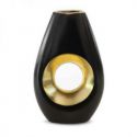 Wazon dekoracyjny ceramiczny MIRA 19X8X30 czarny + złoty