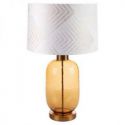 Lampa szklana z welwetowym abażurem BLANCA 40X69 biała + złota