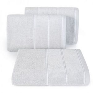 Ręcznik bawełniany z welurową bordiurą MARI 70X140 srebrny