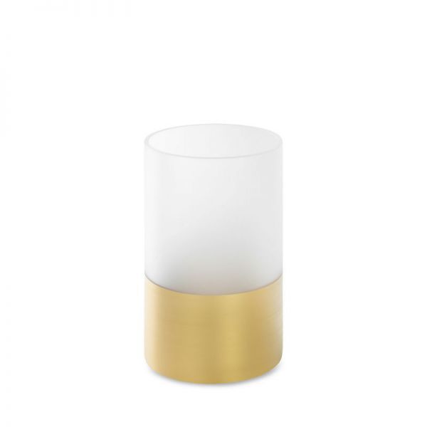 Świecznik dekoracyjny ze szkła artystycznego LUNA 15X25 biały + złoty