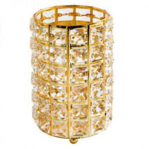 Świecznik dekoracyjny z kryształkami TESA 12X17 złoty