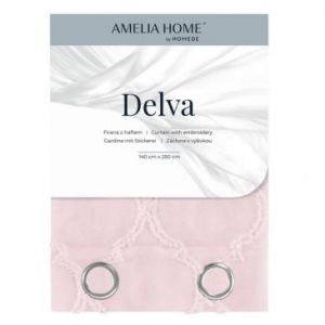 AmeliaHome Firana na przelotkach DELVA 140X250 różowa