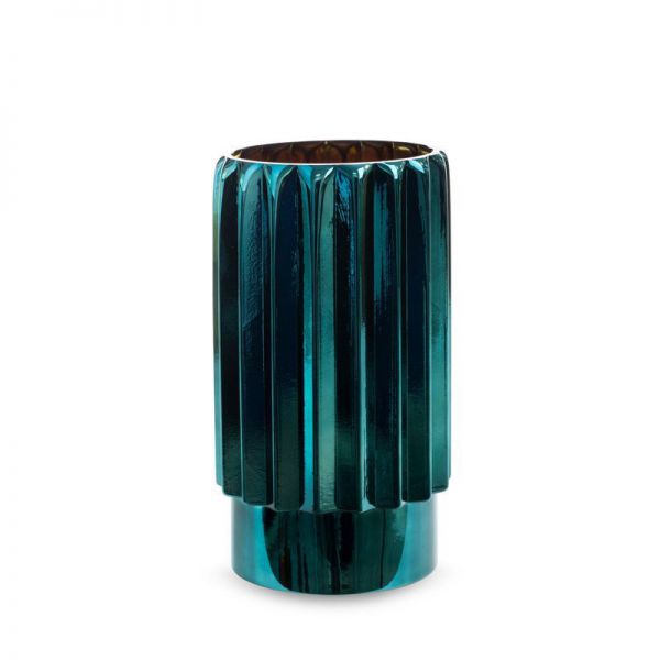 Nowoczesny wazon szklany IRMA 15X15X26 turkusowy