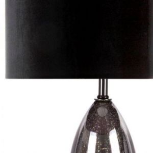 Lampa stojąca z welwetowym abażurem PEONIA 43X157 czarna + złota