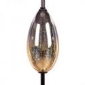 Lampa stojąca z welwetowym abażurem PEONIA 43X157 czarna + złota