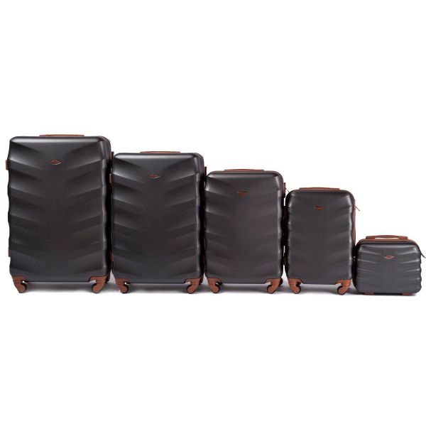 Wings  Zestaw 5 walizek podróżnych II na 4 kółkach ABS czarne