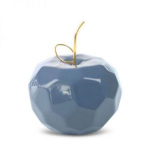 Figurka ceramiczna Jabłko APEL 13X13X10 granatowa + złota